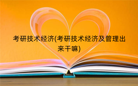 考研技术经济(考研技术经济及管理出来干嘛) 考研技术经济(考研技术经济及管理出来干嘛)