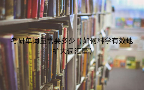考研单词量需要多少（如何科学有效地扩大词汇量）