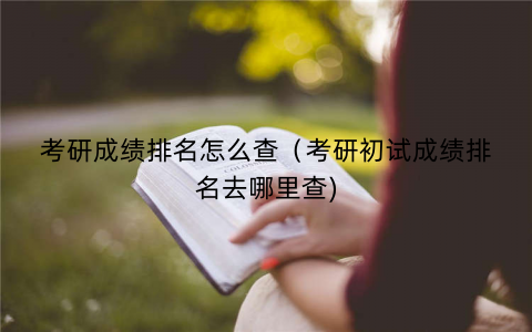 考研成绩排名怎么查（考研初试成绩排名去哪里查)