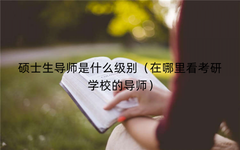 硕士生导师是什么级别（在哪里看考研学校的导师）
