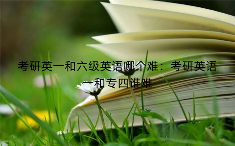 考研英一和六级英语哪个难：考研英语一和专四谁难