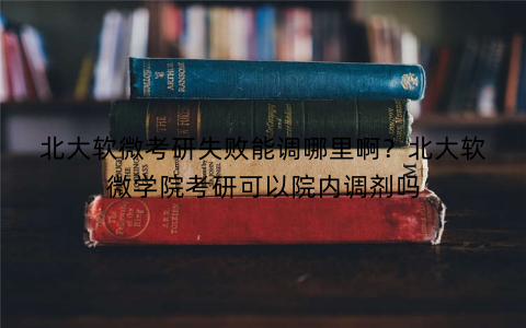北大软微考研失败能调哪里啊?北大软微学院考研可以院内调剂吗 北大软微考研失败能调哪里啊?北大软微学院考研可以院内调剂吗